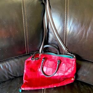 Red leather bag in great condition